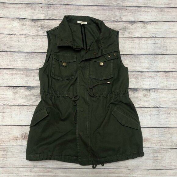 Pleione Olive Green Utility Vest Size XS - Picture 1 of 5